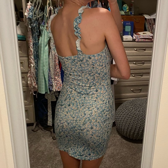 NWOT SHEIN Blue Flowered Dress - Picture 2 of 4
